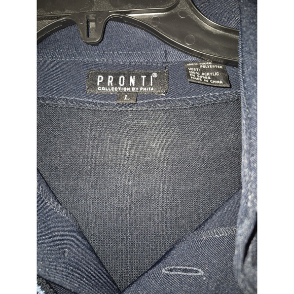 Pronti Collection By Phita Collections Mens Sweater Vest With Black Top Large - Picture 2 of 4